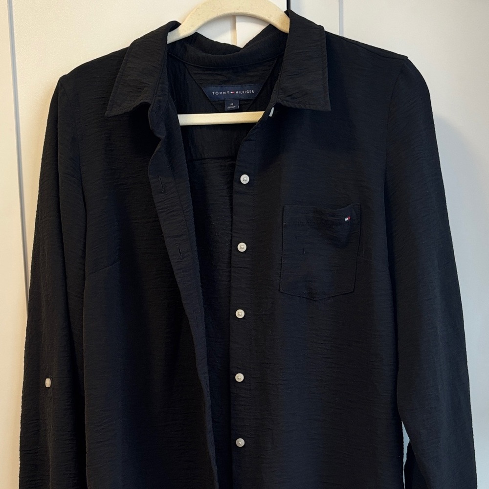 Tommy Hilfiger Black Textured Shirt